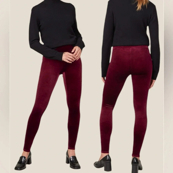 SPANX | Velvet Velour Legging Holiday Berry Size Large - Picture 1 of 4